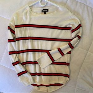 Express Striped Lightweight Crewneck Sweater